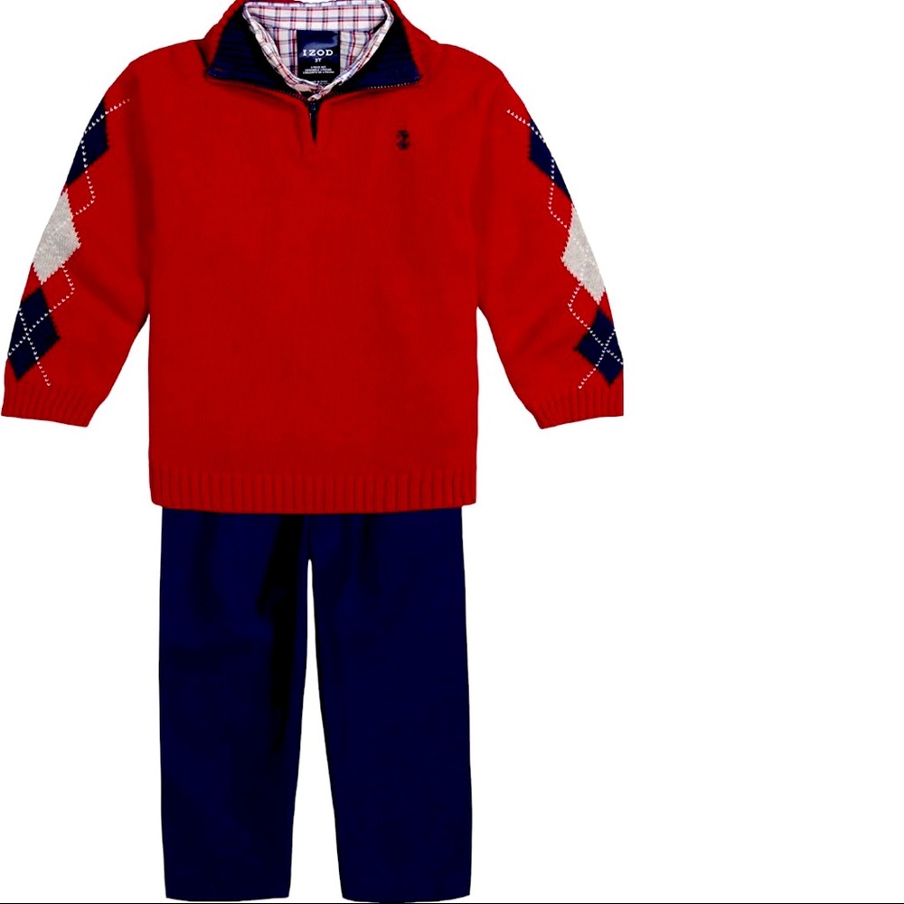 IZOD Boys' 3-piece Sweater, Dress Shirt, and Pants Set
